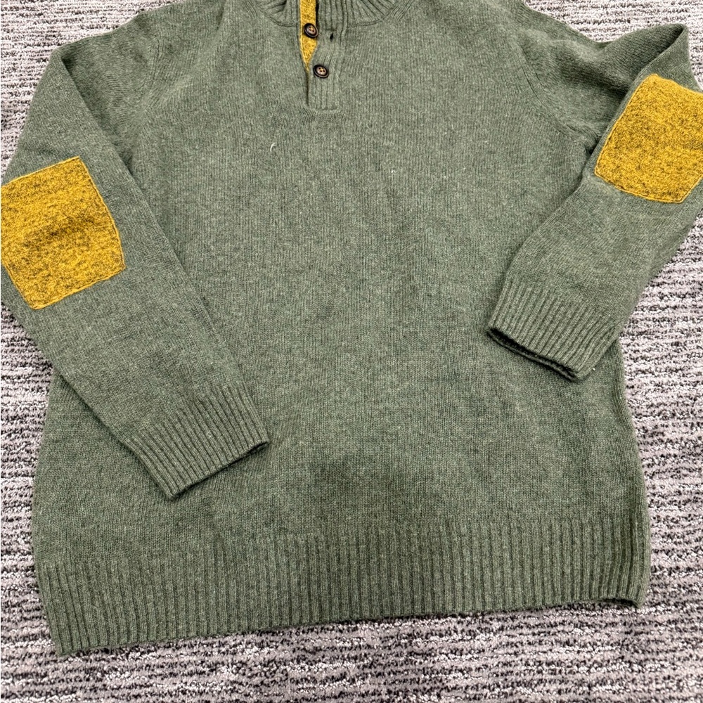 Men's Green Sweater with Yellow Accents